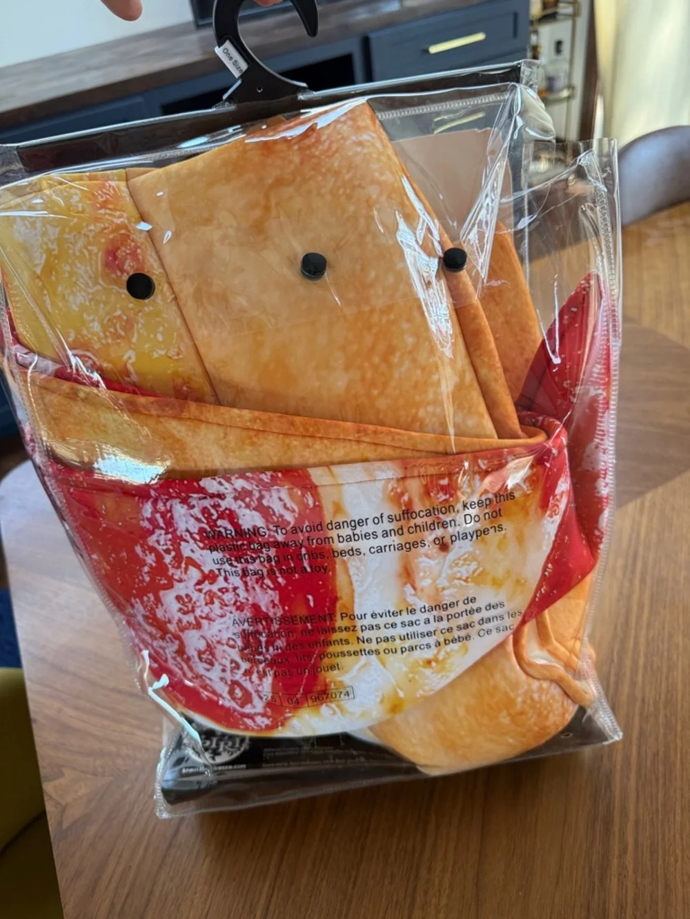 Spirit Halloween Pizza Slice Costume in Red, Yellow, Cream. Like new - Picture 2 of 2